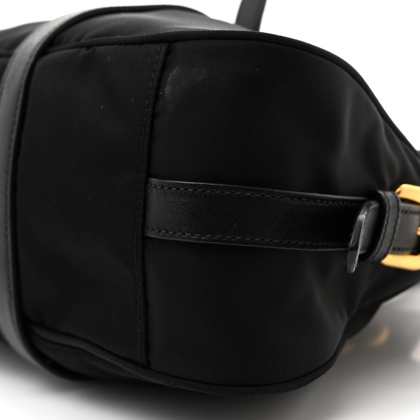 Tessuto Nylon Soft Calfskin Shopping Satchel Black