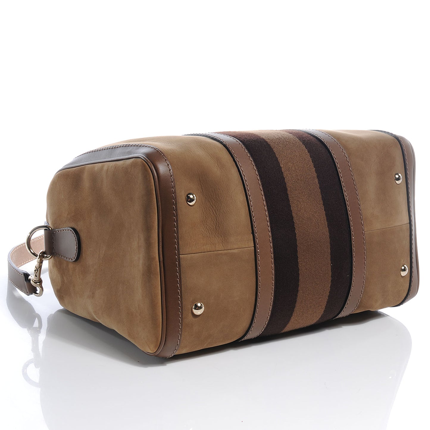 Nubuck Leather Vintage Web Medium Boston Light Brown