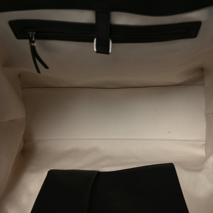 The Row Polished Saddle Calfskin Marlo Tote Bag Black 5 of 9