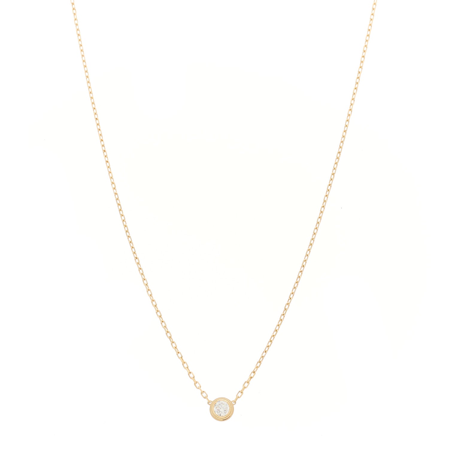 Cartier 18K Yellow Gold Diamond LM D'Amour Pendant Necklace 1 of 6