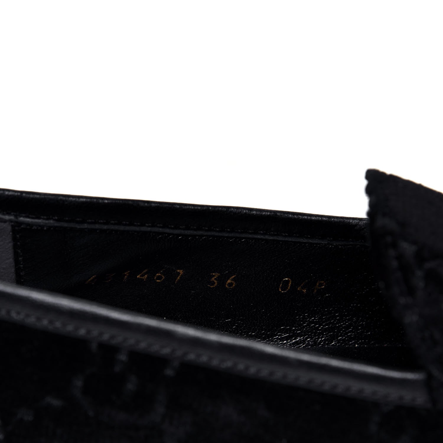 Gucci Velvet GG Monogram Horsebit Womens Jordaan Loafers 36 Black 8 of 10