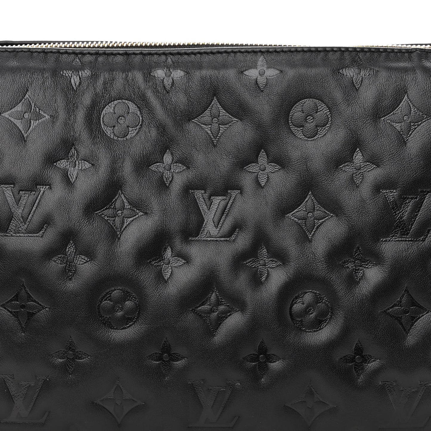 Lambskin Embossed Monogram Coussin PM Black