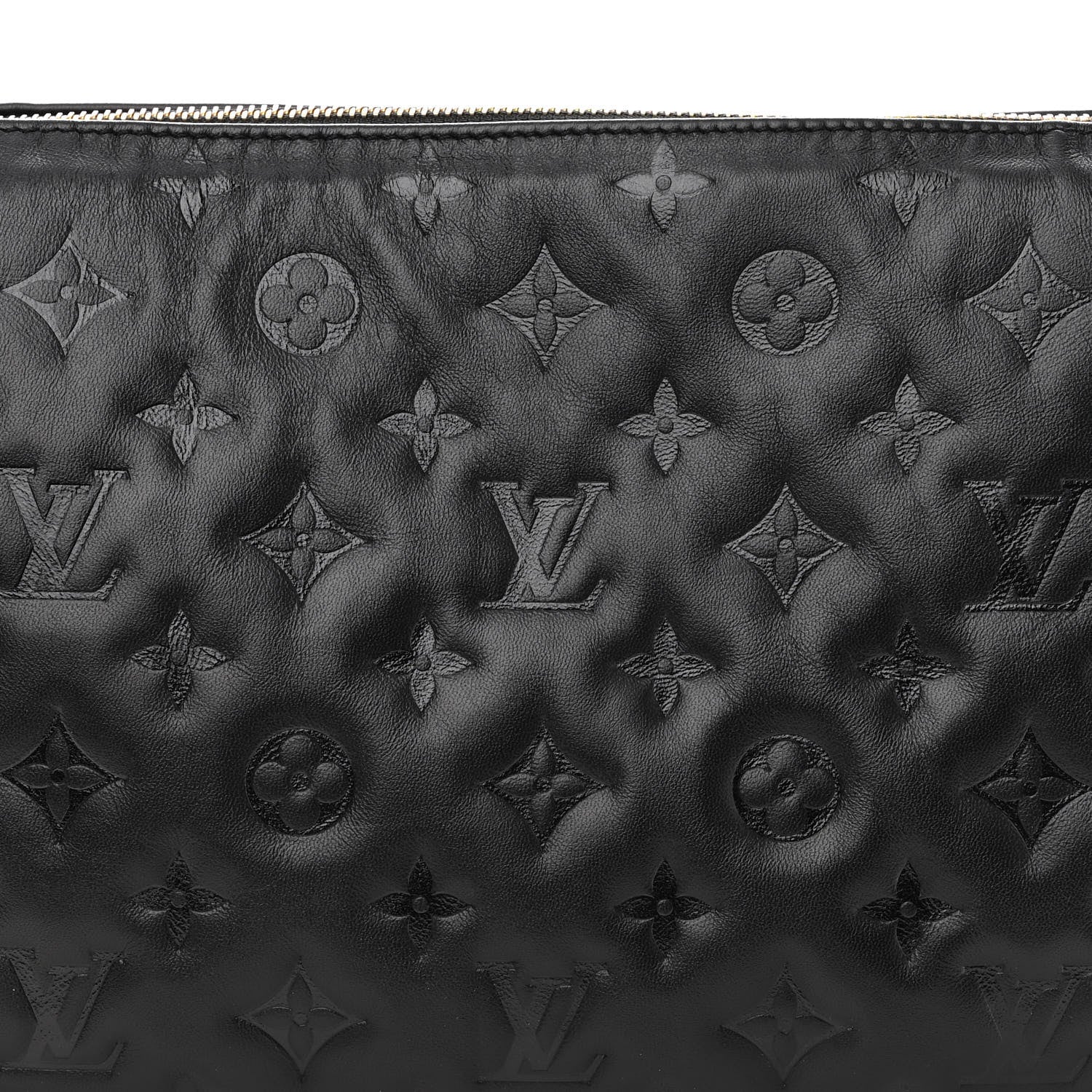 Louis Vuitton Lambskin Embossed Monogram Coussin PM Black 7 of 15