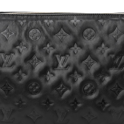 Louis Vuitton Lambskin Embossed Monogram Coussin PM Black 7 of 15