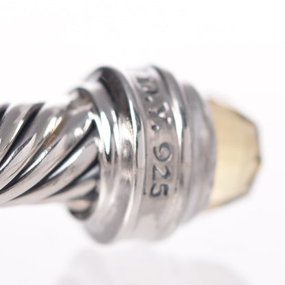 David Yurman Sterling Silver Diamond Lemon Citrine 5mm Cable Classics Bracelet 5 of 5