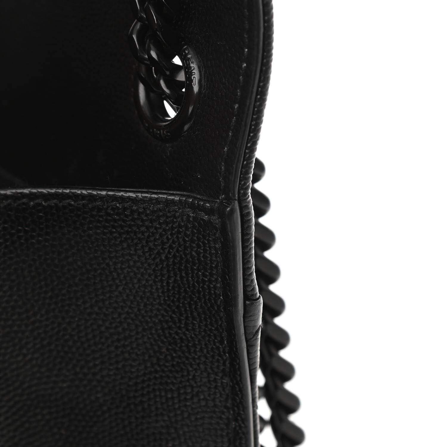 Saint Laurent Grain De Poudre Textured Mixed Matelasse Triquilt Medium Monogram Satchel Black 11 of 14