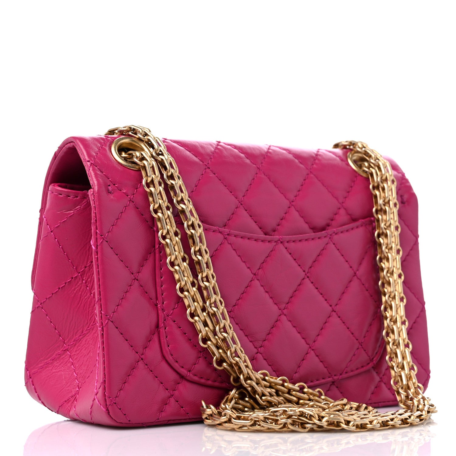 Chanel Aged Calfskin Quilted 2.55 Reissue Mini Flap Fuchsia 3 of 11