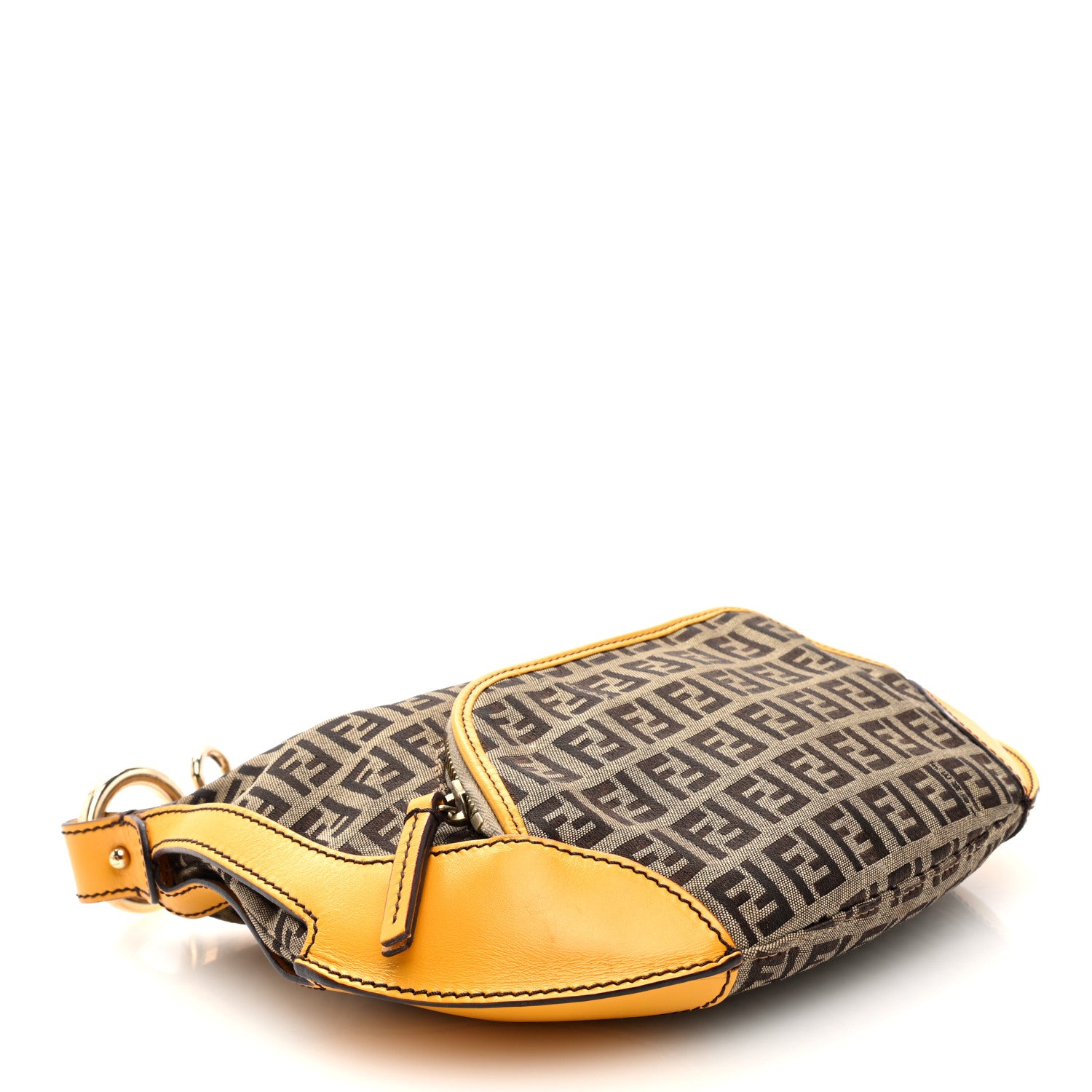 Fendi Zucchino Cuoio Chef Pocket Shoulder Bag Yellow 4 of 9