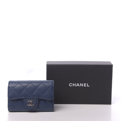 Chanel Caviar Quilted Classic 4 Key Holder Wallet Blue 9 of 9