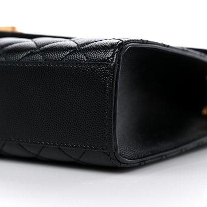 Saint Laurent Grain De Poudre Textured Mixed Matelasse Large Triquilt Monogram Satchel Black 9 of 9