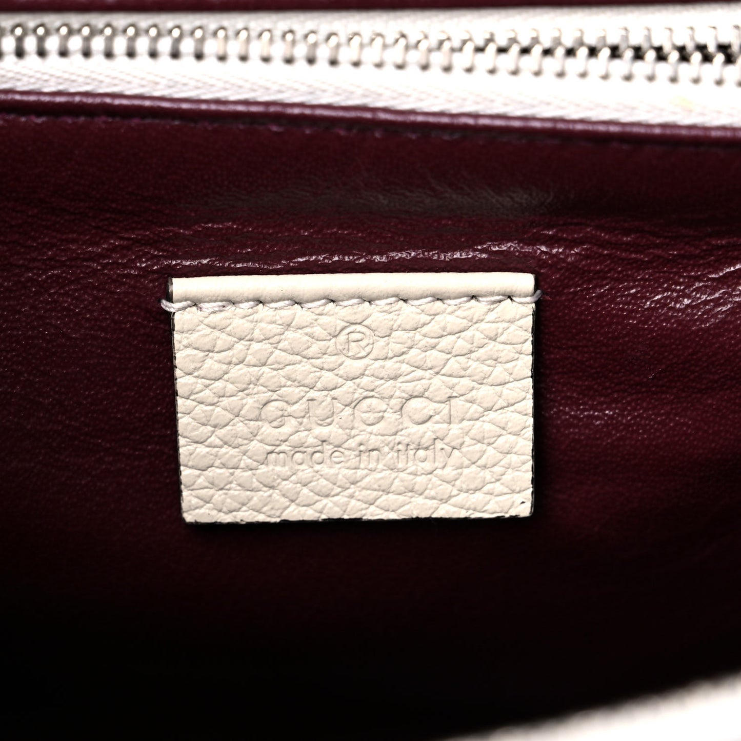 Grainy Calfskin Small Zumi Top Handle Bag Mystic White