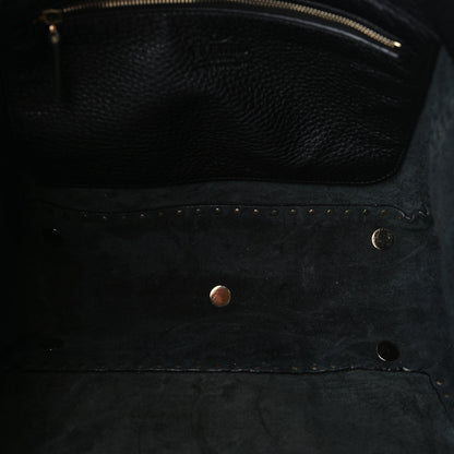 Valentino Garavani Pebbled Calfskin Medium Rockstud Tote Black 5 of 8