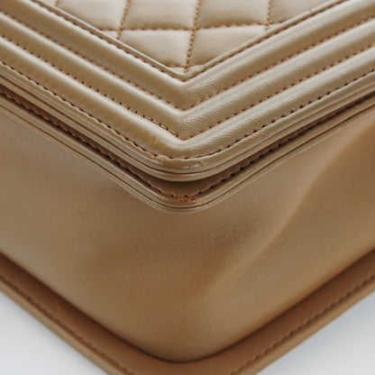 Chanel Lambskin Quilted New Medium Boy Flap Light Brown 8 of 8