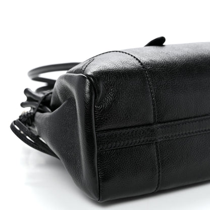 Prada Antiqued Calfskin Triangle Medium Bonnie Shoulder Bag Black 9 of 10
