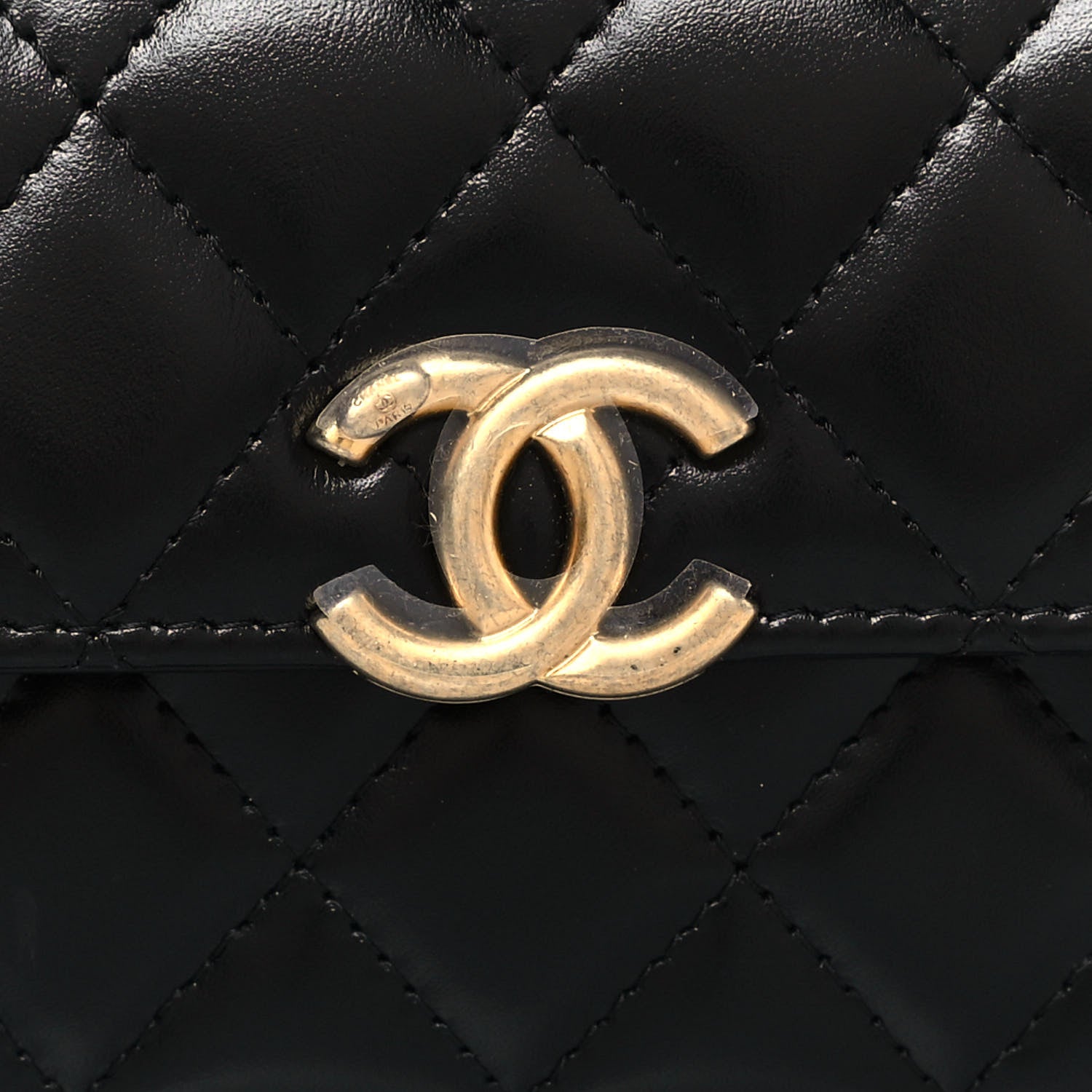 Chanel Calfskin Quilted Perfect Fit Coin Purse With Chain Black 9 of 14