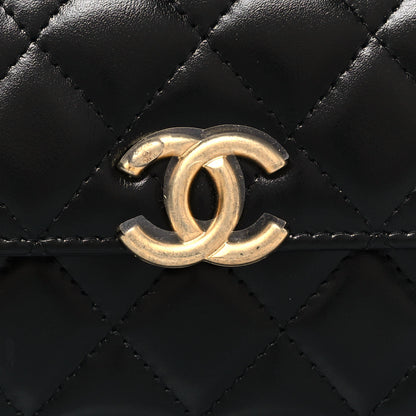Chanel Calfskin Quilted Perfect Fit Coin Purse With Chain Black 9 of 14