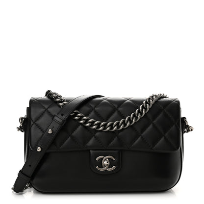 Chanel Calfskin Quilted Large Rock My Shoulder Flap Black 1 of 11