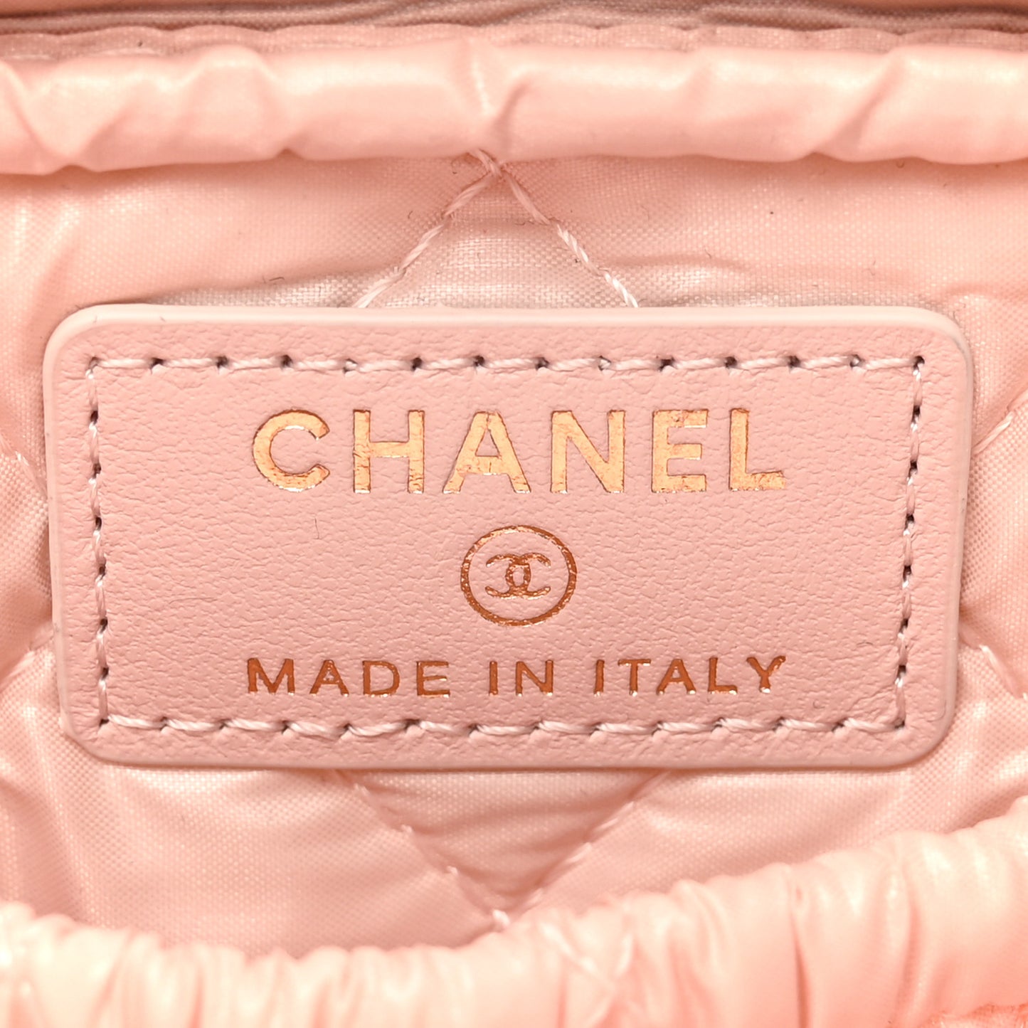 Caviar Quilted Small Curvy Pouch Cosmetic Case Light Pink