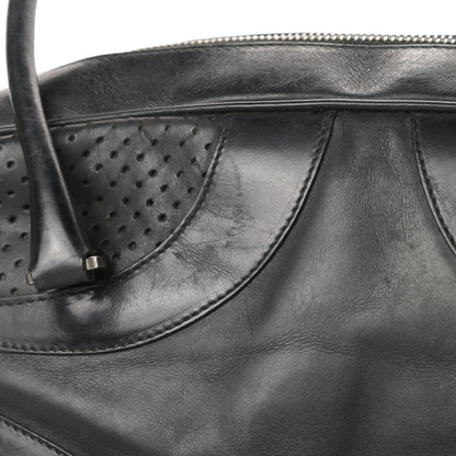 Prada Vitello Drive Perforated Bowling Bag Black 13 of 17