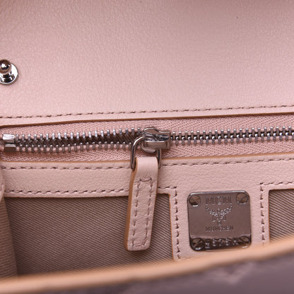MCM Calfskin Ottomar Monogram Essential Small Backpack Pink Blush 30 of 30