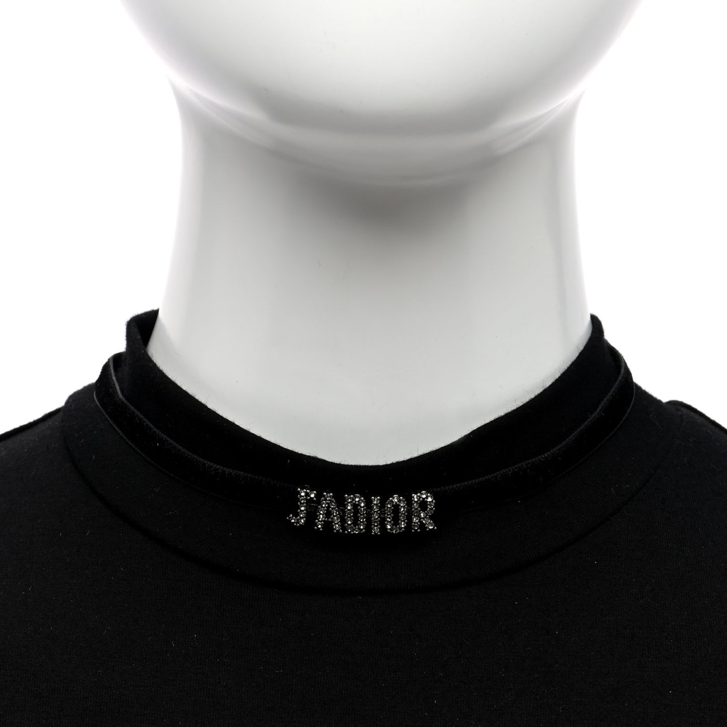 DIOR Velvet Crystal J’Adior Choker Necklace  Black