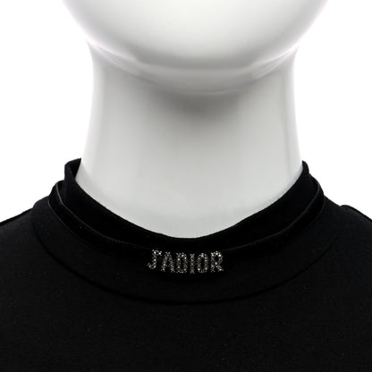 Christian Dior DIOR Velvet Crystal J’Adior Choker Necklace  Black 2 of 4