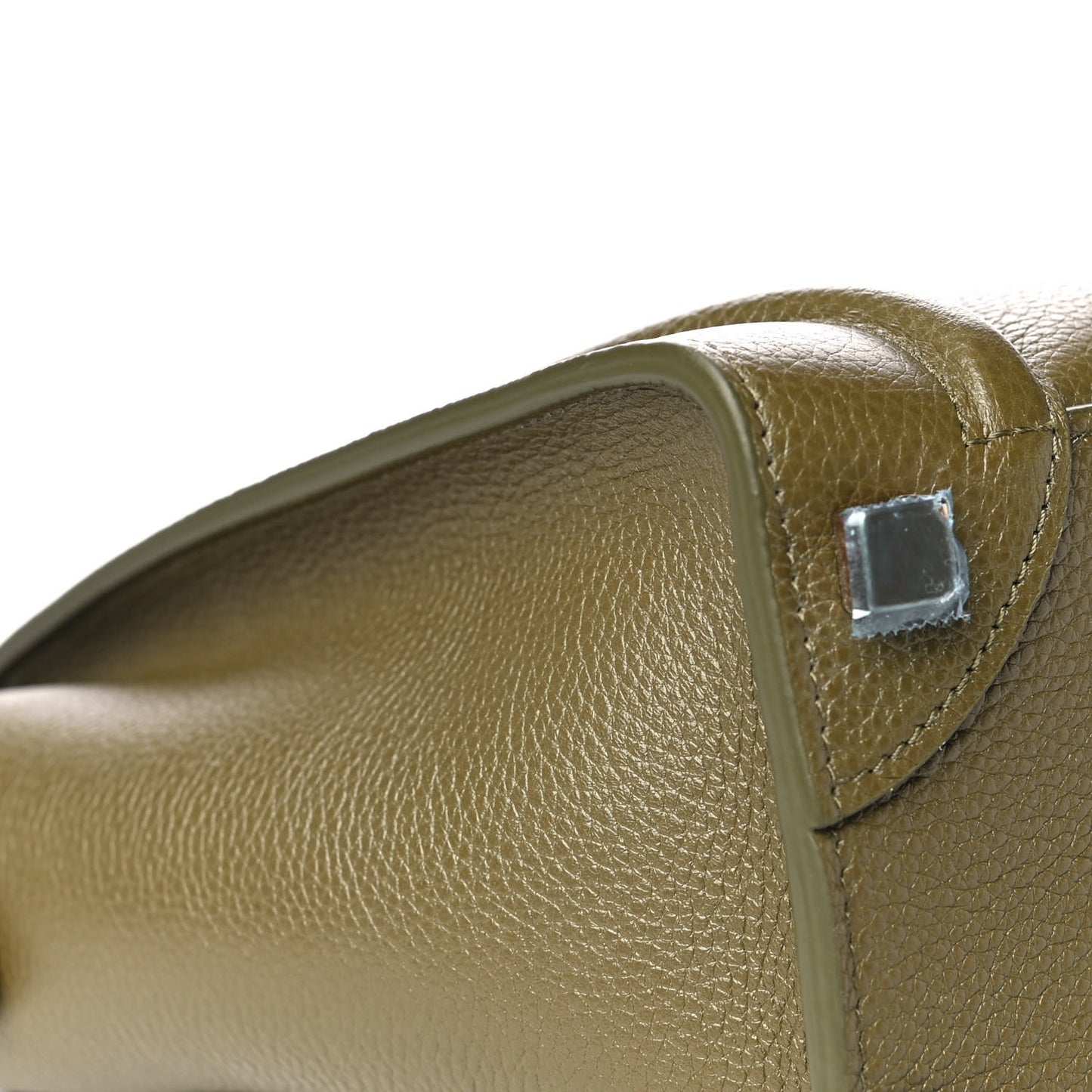 Drummed Calfskin Micro Luggage Dark Olive