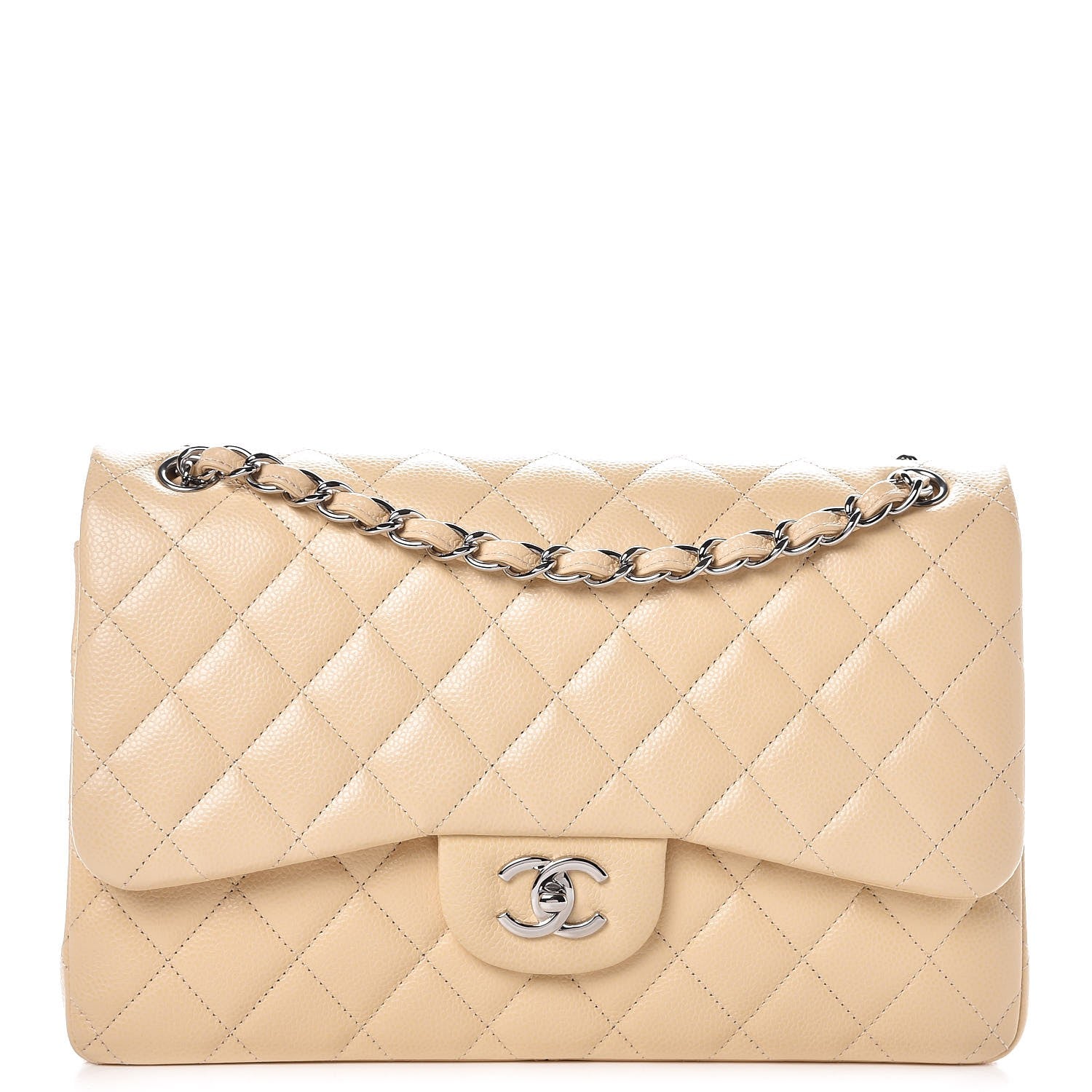 Chanel Caviar Quilted Jumbo Double Flap Beige Clair 1 of 10