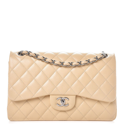 Chanel Caviar Quilted Jumbo Double Flap Beige Clair 1 of 10
