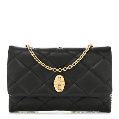 Dolce & Gabbana Lambskin Quilted Chain Shoulder Bag Black 1 of 9