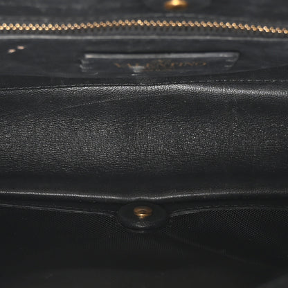Valentino Garavani Nappa Large Roman Stud Shoulder Bag Black Ivory 5 of 9