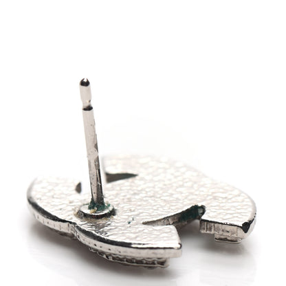 Chanel Crystal Mini CC Earrings Silver 4 of 5