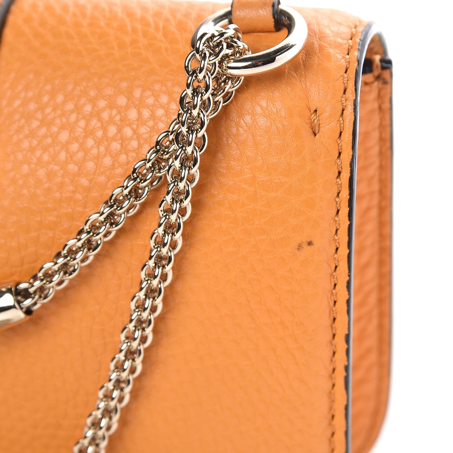 Valentino Garavani Pebbled Calfskin Small Glam Lock Rockstud Flap Mandarin Sorbet 5 of 10