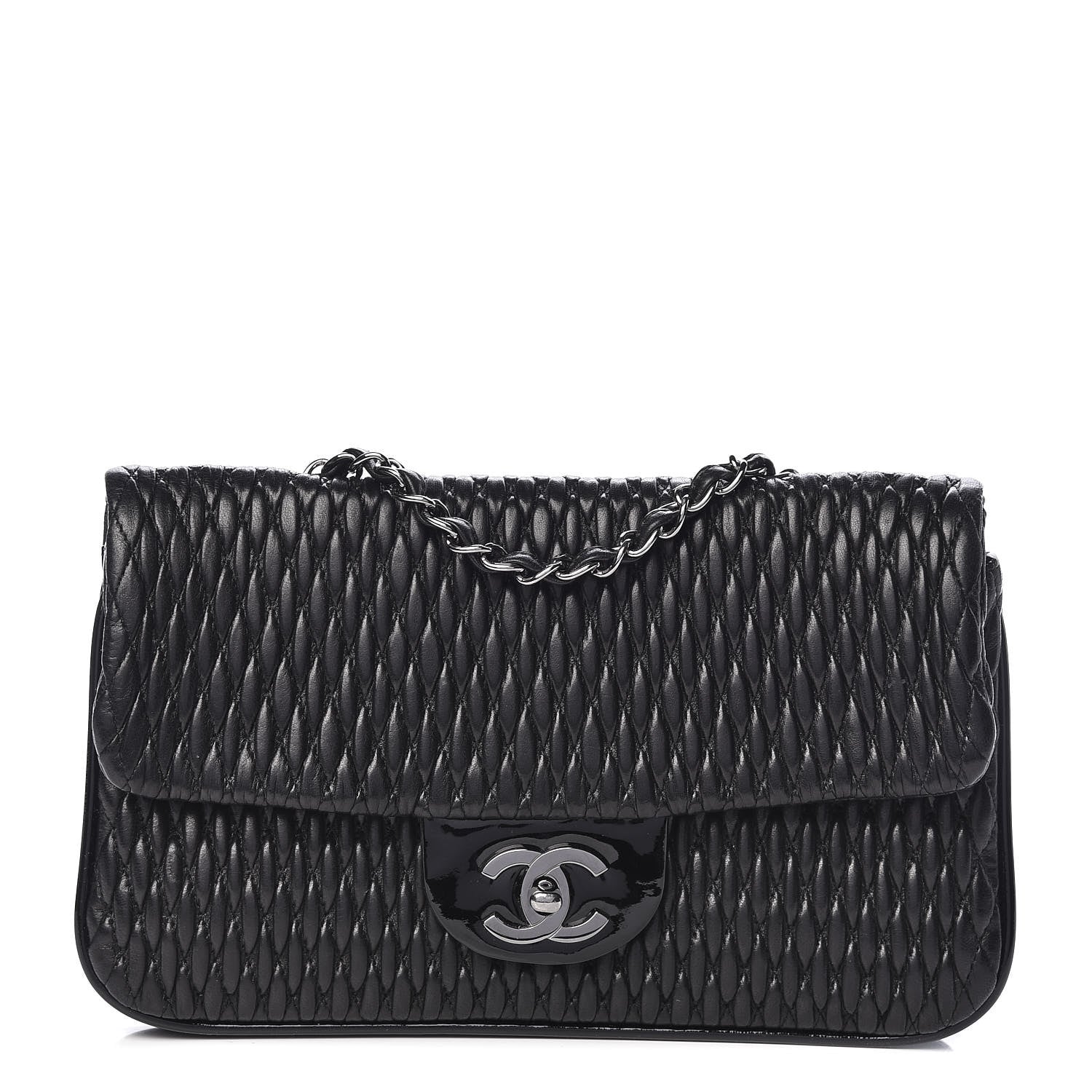 Chanel Vinyl Lambskin Quilted Shoulder Flap Black 1 of 10