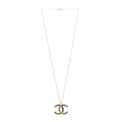 Chanel Metal CC Paris Button Necklace Gold 3 of 5