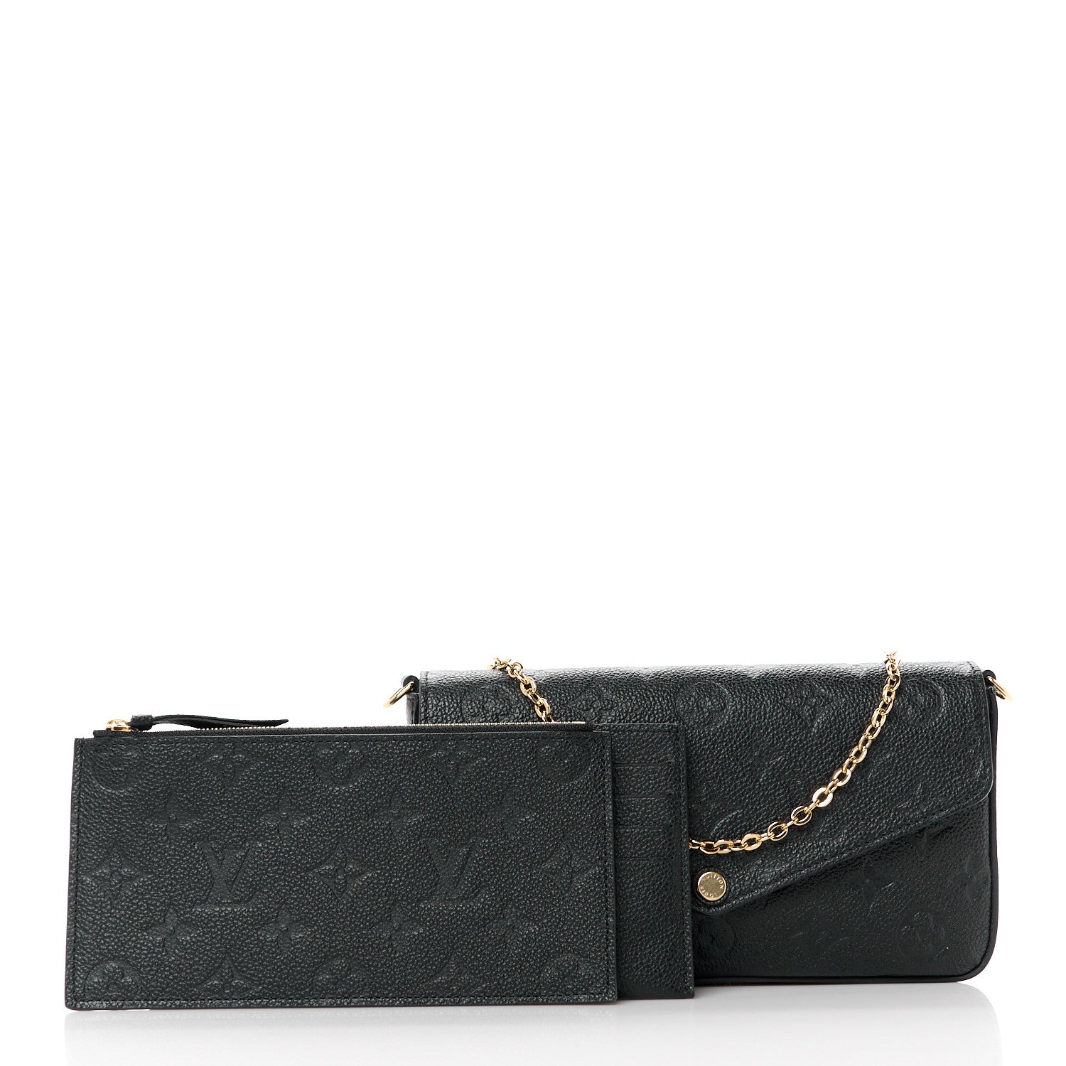 Louis Vuitton Empreinte Pochette Felicie Chain Wallet Black 3 of 15