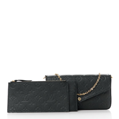 Louis Vuitton Empreinte Pochette Felicie Chain Wallet Black 3 of 15
