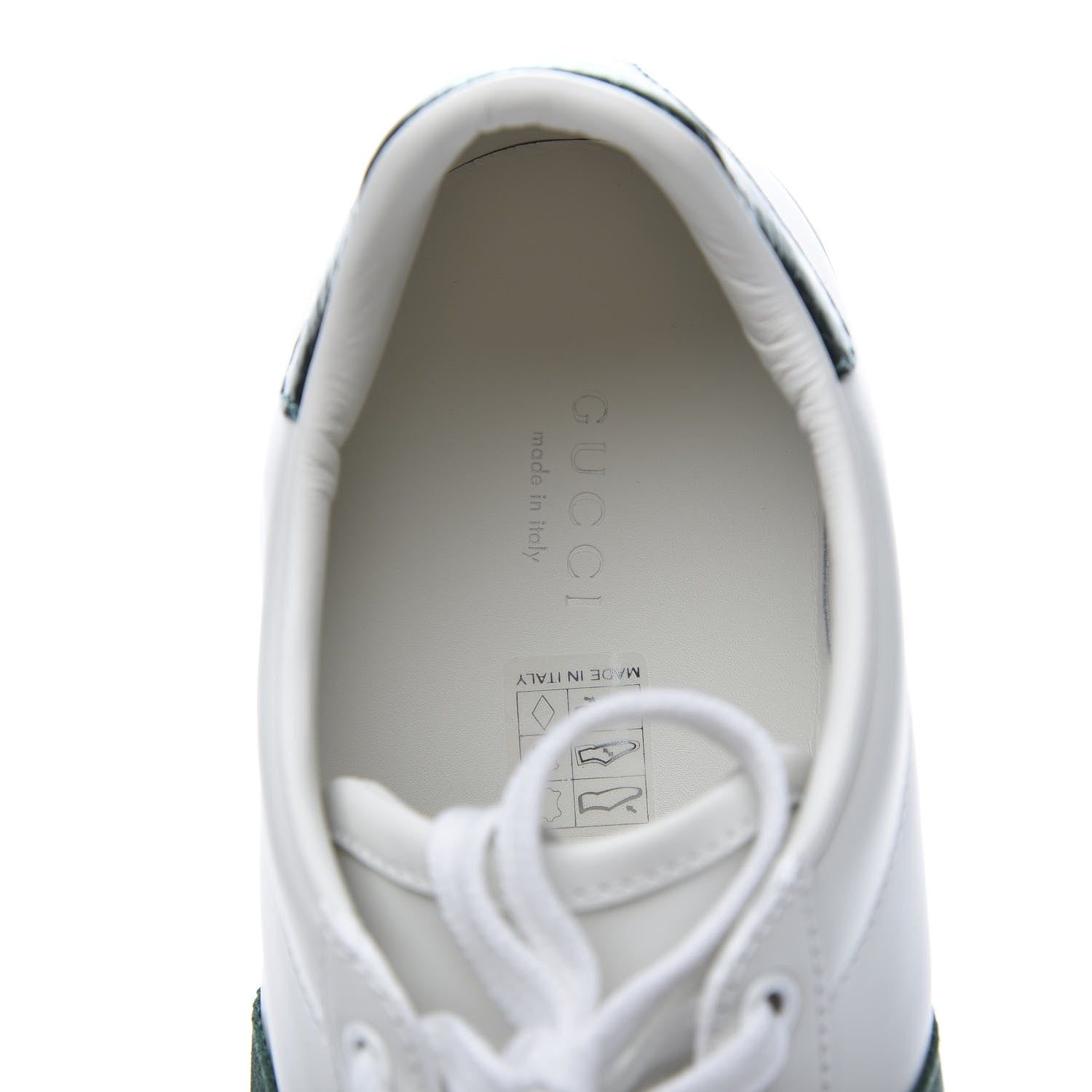 Gucci Calfskin Ayers Bee Embroidered Womens Ace Sneakers 41 White Green 7 of 10