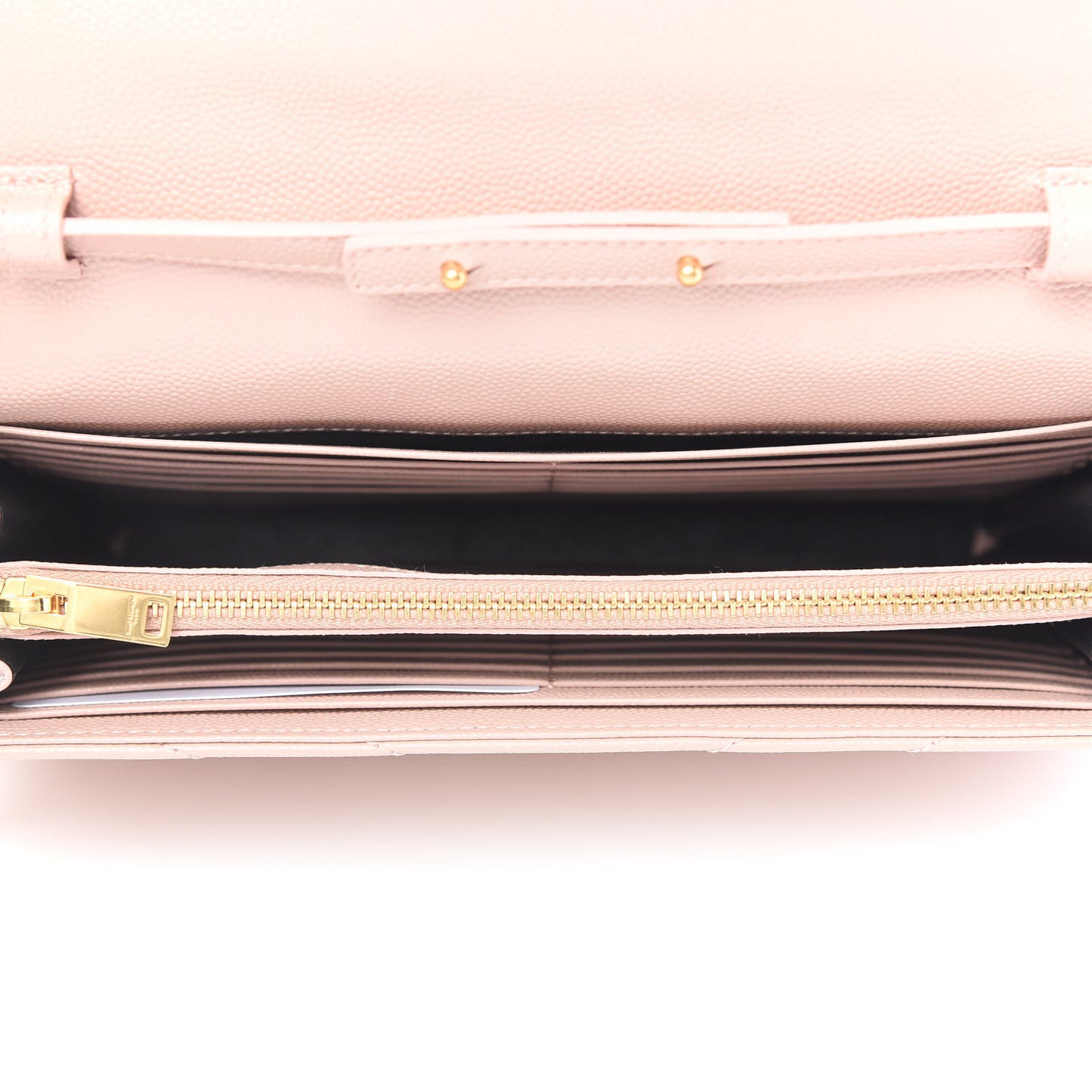 Grain De Poudre Matelasse Chevron Monogram Chain Wallet Pale Pink