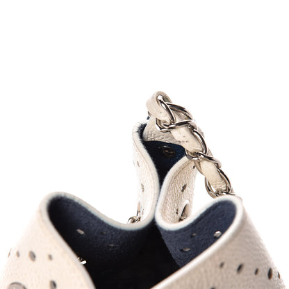 Chanel Caviar Perforated Drawstring CC Bag White 18 of 19