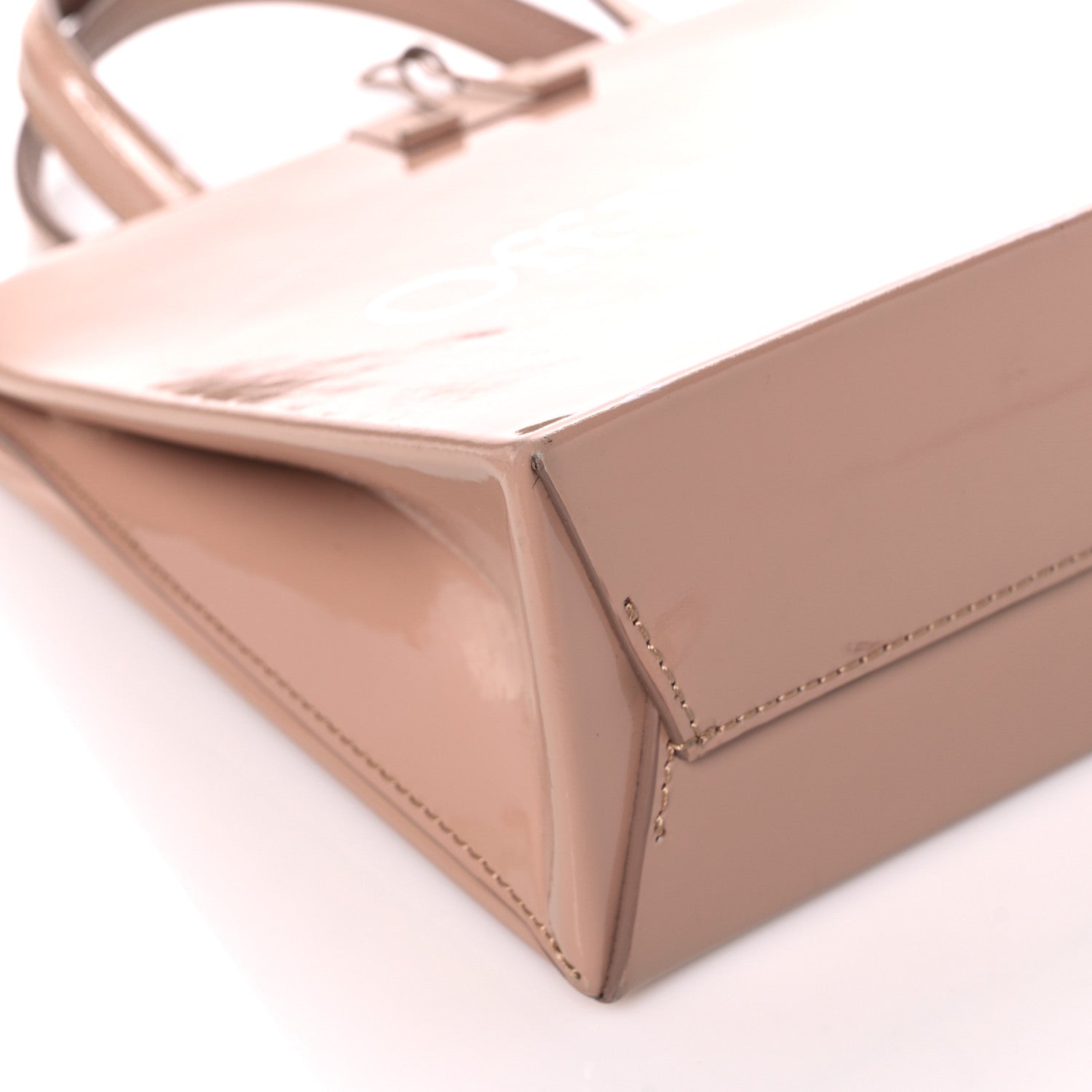 Off-White Patent Mini Box Bag Nude Beige 11 of 16