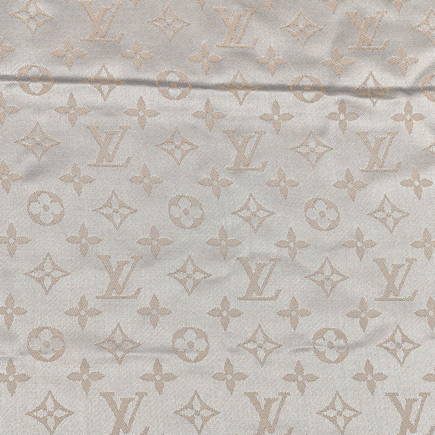 Louis Vuitton Silk Lurex Wool Monogram Shine Shawl Greige 3 of 4