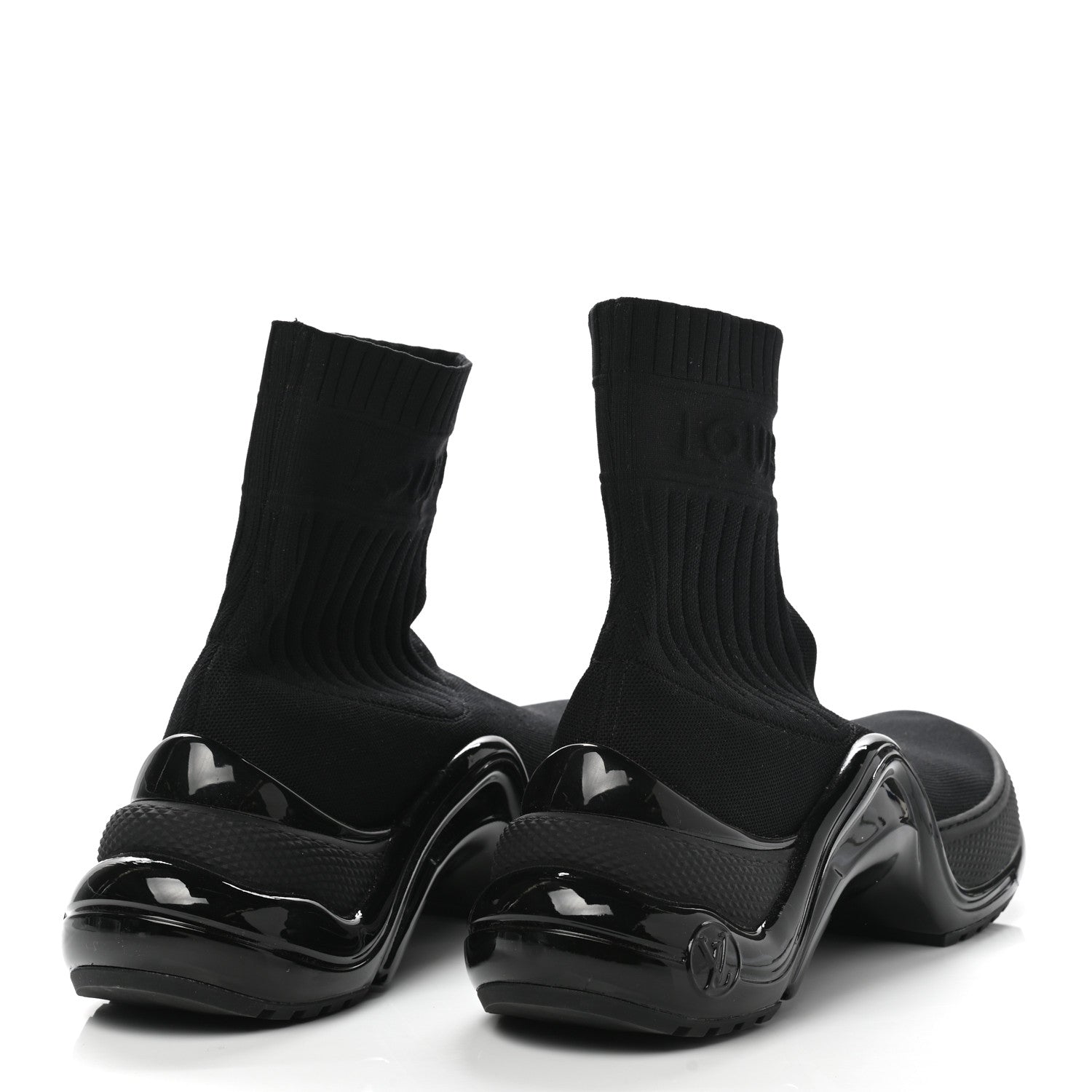 Louis Vuitton Stretch Textile Patent LV Archlight Sneaker Boots 41 Black 4 of 8