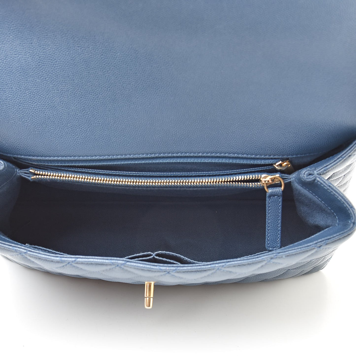 Caviar Quilted Medium Coco Handle Flap Blue