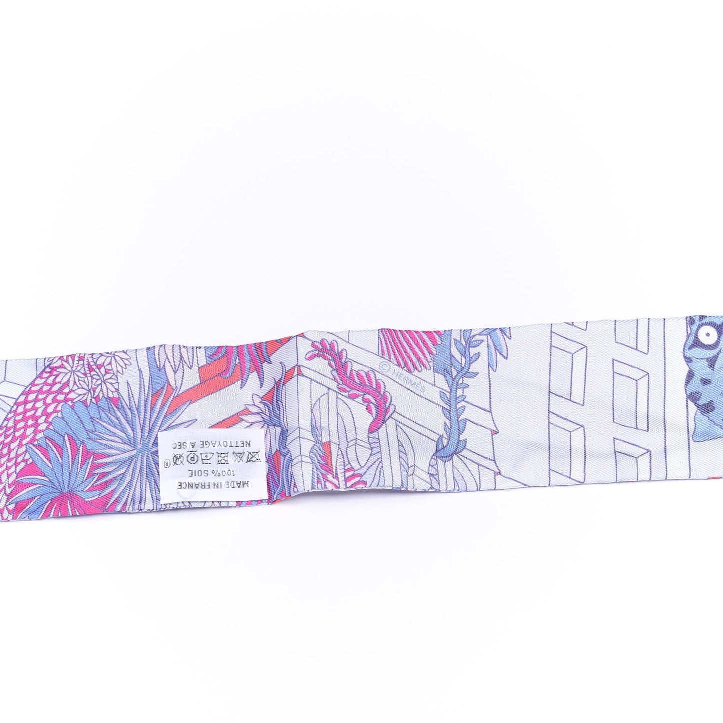Silk Animapolis Plumetis Twilly Ciel Rose Vif Bleu