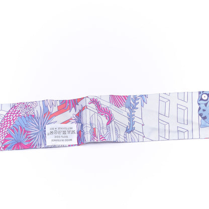 Hermes Silk Animapolis Plumetis Twilly Ciel Rose Vif Bleu 3 of 4