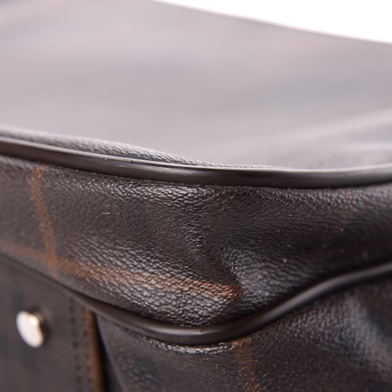 Burberry Smoked Haymarket Check Carry On Travel Bag Chocolate 14 of 17