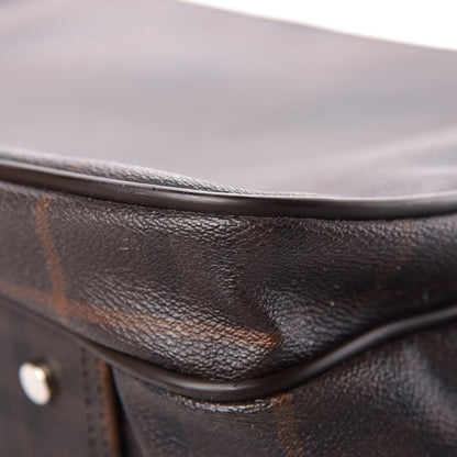 Burberry Smoked Haymarket Check Carry On Travel Bag Chocolate 14 of 17