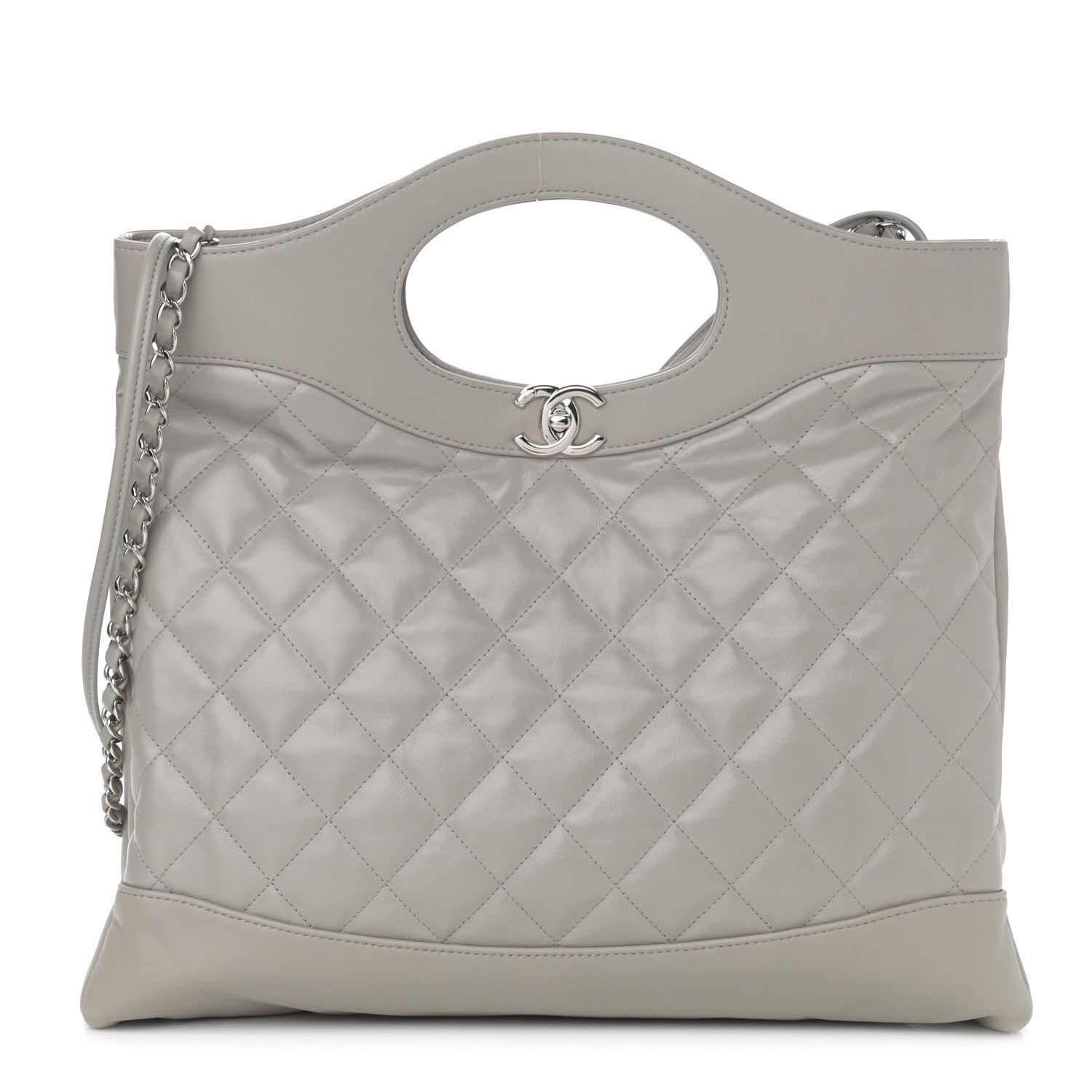 Chanel Lambskin Quilted Large 31 Shopping Bag Grey 1 of 10