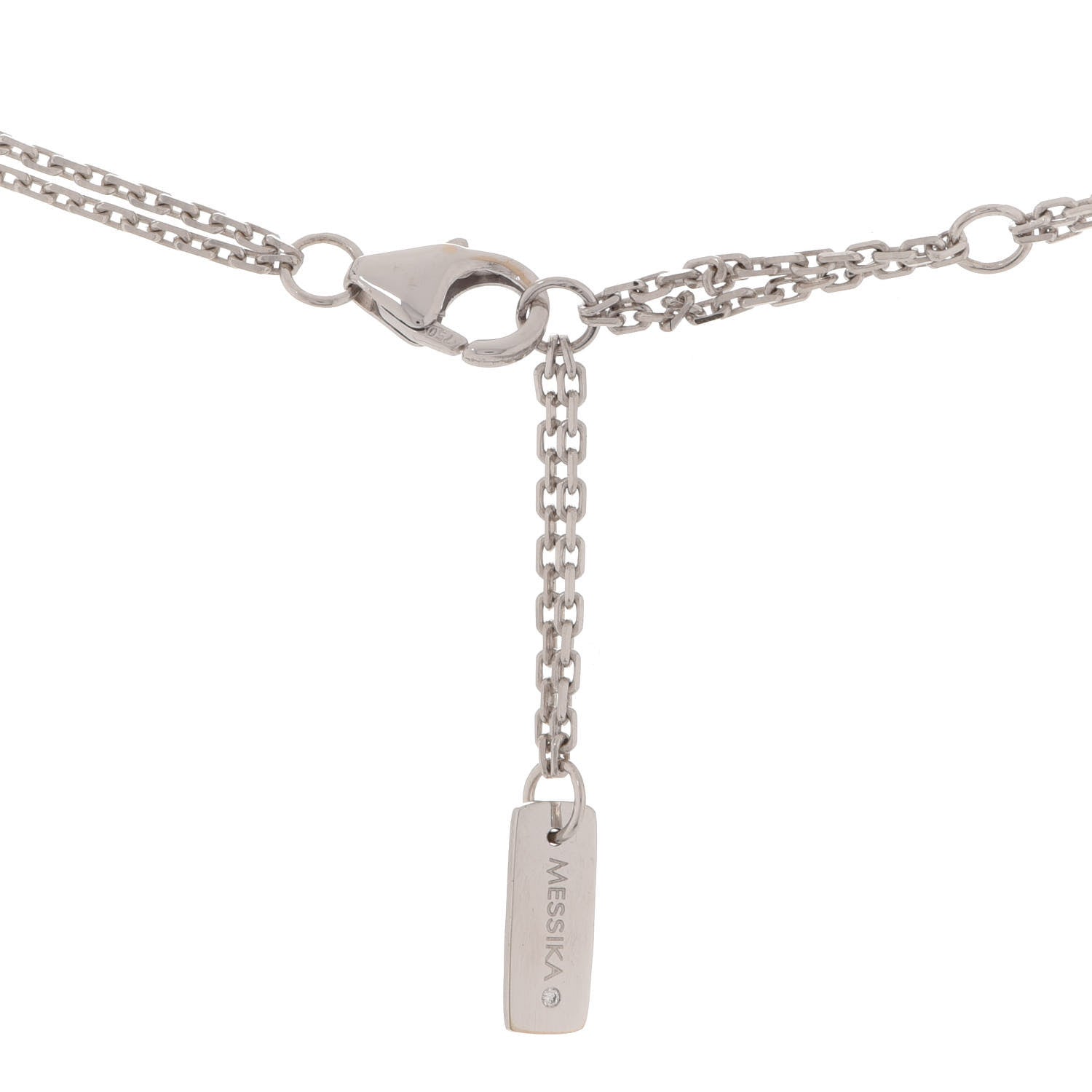 Messika 18K White Gold Diamond Move Double Chain Pave Necklace 5 of 7